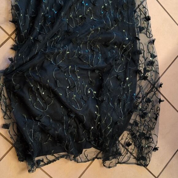 NWT Dessy Collection Birch 3D Sequin Embroidery Dress Evergreen Green Size 14 - Picture 4 of 15